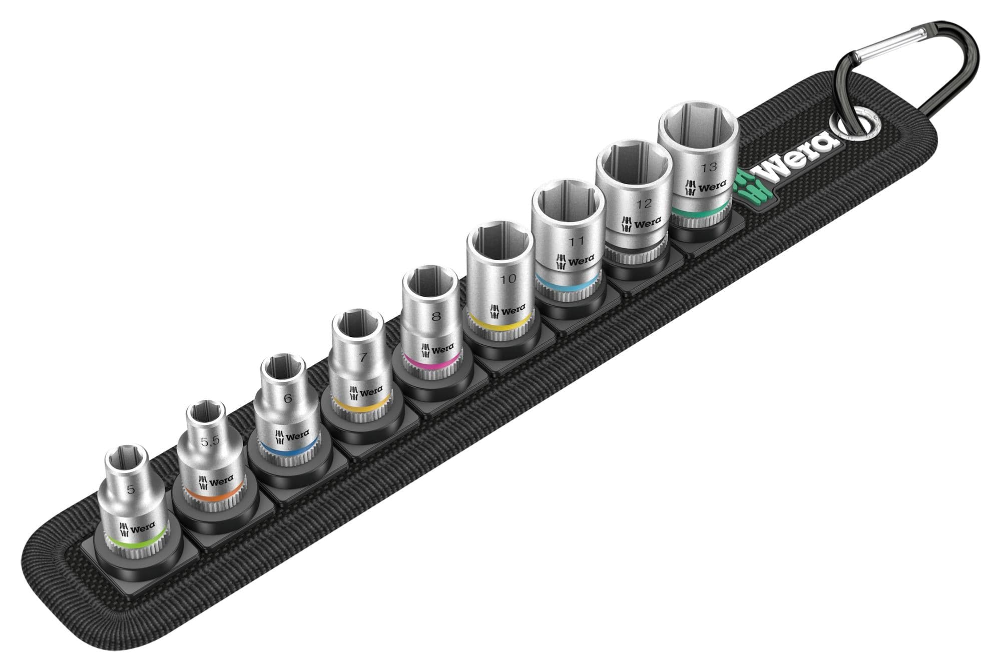 WERA Sets BELT 4 BIT SOCKET SET, 1/4IN DRIVE, 11PC WERA 2797153 BELT 4