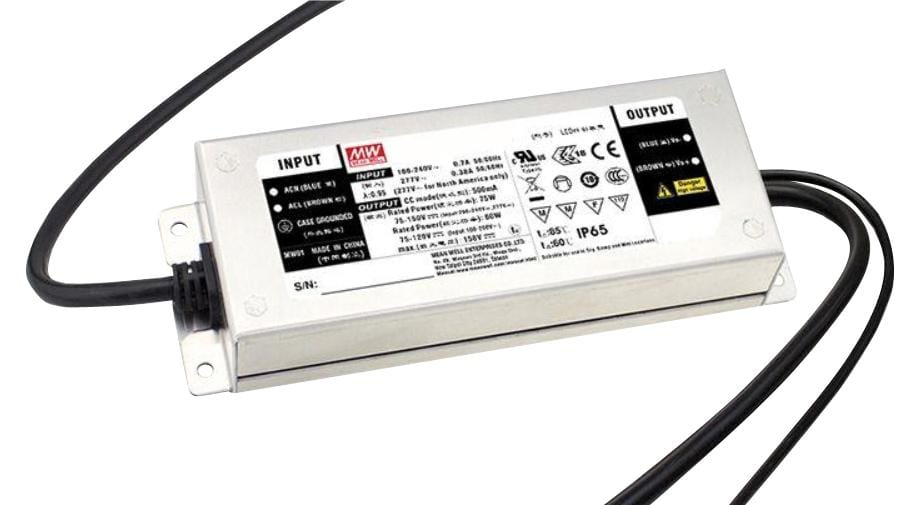 MEAN WELL LED Drivers / PSU ELG-75-C350AB LED DRIVER, CONSTANT CURRENT, 74.9W MEAN WELL 3224150 ELG-75-C350AB