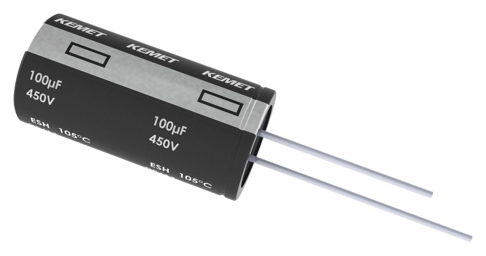 KEMET Aluminium Electrolytic Capacitors - Leaded ESH107M400AN2AA CAP, 100µF, 400V, 20%, REEL KEMET 2068914 ESH107M400AN2AA