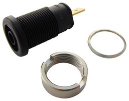 972355100 - Banana Test Connector, 4mm, Socket, Panel Mount, 25 A, 1 kV, Gold Plated Contacts, Black - HIRSCHMANN TEST AND MEASUREMENT