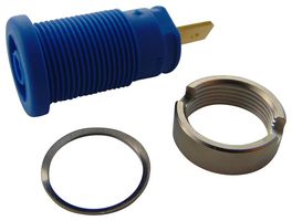 972355102 - Banana Test Connector, 4mm, Jack, Panel Mount, 25 A, 1 kV, Gold Plated Contacts, Blue - HIRSCHMANN TEST AND MEASUREMENT