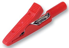 930317801 - Crocodile Clip, Spring Loaded Socket Ø 2 mm, 4 mm Jaw Opening, 8 A, Red - HIRSCHMANN TEST AND MEASUREMENT