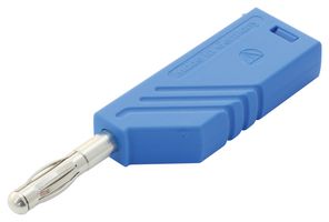934100102 - Banana Test Connector, 4mm, Plug, Cable Mount, 24 A, 60 V, Nickel Plated Contacts, Blue - HIRSCHMANN TEST AND MEASUREMENT