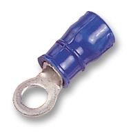 342145-1 - Ring Tongue Terminal, M6, 1/4", 14 AWG, 2.5 mm², PLASTI-GRIP, Blue - AMP - TE CONNECTIVITY
