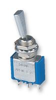 5637A9 - Toggle Switch, (On)-Off-(On), SPDT, Non Illuminated, 5000 Series, Panel Mount, 6 A - APEM