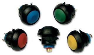 IBR3SAD2 - Industrial Pushbutton Switch, IB, 13.6 mm, SPST-NO, Momentary, Round, Black - APEM