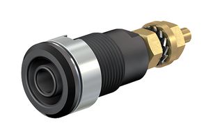23.3020-21 - Banana Test Connector, 4mm, Jack, Panel Mount, 32 A, 1 kV, Gold Plated Contacts, Black - STAUBLI