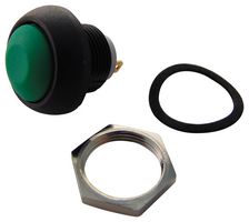 ISR3SAD300 - Industrial Pushbutton Switch, IS Series, 13.6 mm, SPST-NO, Momentary, Round, Green - APEM