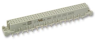 0903 264 6825 - DIN 41612 Connector, 64 Contacts, Receptacle, 2.54 mm, 2 Row, a + c - HARTING