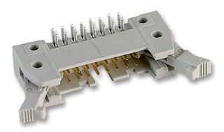 09 18 520 7903 - Pin Header, Long Latch, Wire-to-Board, 2.54 mm, 2 Rows, 20 Contacts, Through Hole Right Angle - HARTING