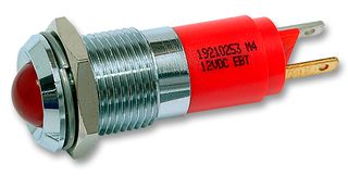 19210353 - LED Panel Mount Indicator, Satin Chrome Bezel, Red, 24 VDC, 14 mm, 20 mA, 70 mcd, Not Rated - CML INNOVATIVE TECHNOLOGIES