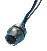 09-3432-00-04 - Sensor Connector, 713 Series, M12, Female, 4 Positions, Screw Socket, Straight Cable Mount - BINDER