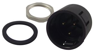 99 9107 00 03 - Circular Connector, 720 Series, Panel Mount Receptacle, 3 Contacts, Solder Pin - BINDER