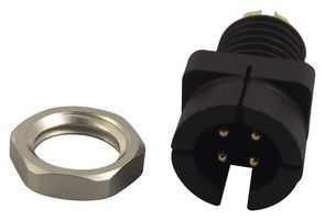 09 9765 30 04 - Circular Connector, 709 Series, Panel Mount Plug, 4 Contacts, Solder Pin, Nylon (Polyamide) Body - BINDER