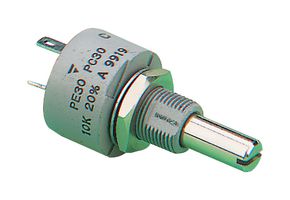 PE30L0FR222KAB - Rotary Potentiometer, Cermet, 2.2 kohm, 1 Turns, Linear, 3 W, ± 10%, PE30 - VISHAY