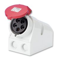 11962 - Pin & Sleeve Connector, 32 A, 415 V, Surface Mount, Outlet, 3P+N+E, Red - CEENORM