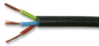 2183Y-0.50MMBLK50M - Multicore Cable, Flexible Mains, 3A, Unscreened, 3 Core, 0.5 mm², 164 ft, 50 m - MULTICOMP PRO