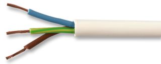 3183Y-0.75MMWHT100M - Multicore Cable, Unscreened, 3 Core, 0.75 mm², 328 ft, 100 m - MULTICOMP PRO