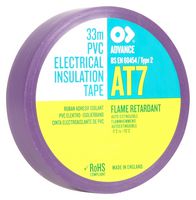 AT7 VIOLET 33M X 19MM - Electrical Insulation Tape, PVC (Polyvinyl Chloride), Violet, 19 mm x 33 m - ADVANCE TAPES