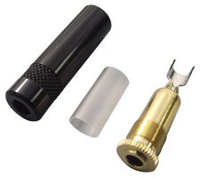 NYS240BG - Phone Audio Connector, 3 Contacts, Jack, 3.5 mm, Cable Mount, Gold Plated Contacts, Metal Body - NEUTRIK