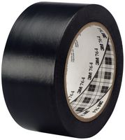 764 50MM BLACK - Marking Tape, PVC (Polyvinyl Chloride), Black, 50 mm x 33 m - 3M