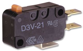 D3V-16-2C5 - Microswitch, Miniature, Pin Plunger, SPST-NC, Quick Connect, 16 A, 250 V - OMRON ELECTRONIC COMPONENTS