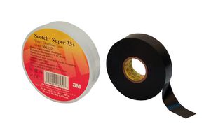 33 25MM - Electrical Insulation Tape, PVC (Polyvinyl Chloride), Black, 25.4 mm x 32.9 m - 3M
