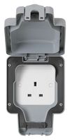 K56480GRY - Socket, Electrical, Outdoor, IP66, 1 Gang, Unswitched - HONEYWELL