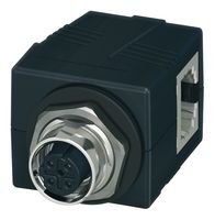 1414397 - Connector Adapter, IP65/67, 100Mbps, Right Angle, D-coded, M12, 4 Ways, Plug, RJ45, 8 Ways, Jack - PHOENIX CONTACT