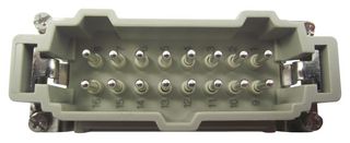 T2040163101-000 - Heavy Duty Connector, HE-016, Insert, 16 Contacts, Plug, Spring Pin - AMP - TE CONNECTIVITY