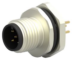 T4142012051-000 - Sensor Connector, M12, Male, 5 Positions, PCB Pin, Straight Panel Mount - TE CONNECTIVITY