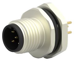 T4142412051-000 - Sensor Connector, M12, Male, 5 Positions, PCB Pin, Straight Panel Mount - TE CONNECTIVITY