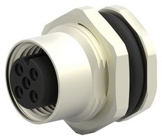 T4131012031-000 - Sensor Connector, M12, Female, 3 Positions, Solder Socket, Straight Panel Mount - TE CONNECTIVITY