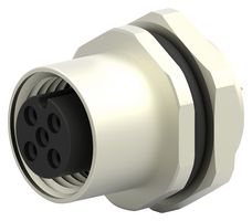 T4133012041-000 - Sensor Connector, M12, Female, 4 Positions, Solder Socket, Straight Panel Mount - TE CONNECTIVITY