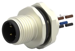 T4171210004-001 - Sensor Cable, A Coded, M12 Plug, Free End, 4 Positions, 200 mm, 7.87 " - TE CONNECTIVITY
