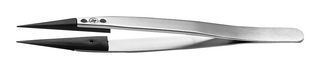 259SVR.SA - Tweezer, Component Positioning, ESD, Straight, Pointed, Stainless Steel, PVDF Tip, 130 mm - IDEAL-TEK