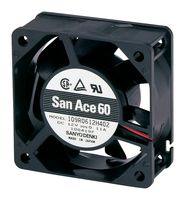 109R0612G402 - DC Axial Fan, 12 V, Square, 60 mm, 25 mm, Ball Bearing, 27.5 CFM - SANYO DENKI