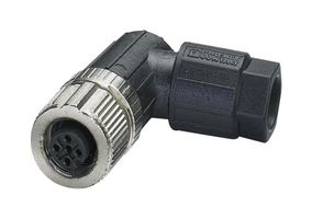 1424653 - Sensor Connector, M12 Push-In, M12, Female, 5 Positions, Push In Socket, Right Angle Cable Mount - PHOENIX CONTACT