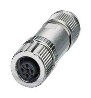 1424668 - Sensor Connector, M12 Push-In, M12, Female, 4 Positions, Push In Socket, Straight Cable Mount - PHOENIX CONTACT