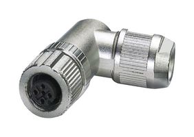 1424669 - Sensor Connector, M12 Push-In, M12, Female, 4 Positions, Push In Socket, Right Angle Cable Mount - PHOENIX CONTACT