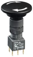 A01MXA+A0152B - Industrial Pushbutton Switch, A01 Series, 16 mm, DPDT, Maintained, Mushroom, Black - APEM