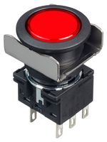 LB6B-A1T6LR - Industrial Pushbutton Switch, Flush Silhouette, LB, 18.2 mm, DPDT, Maintained, Round, Red - IDEC