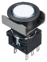 LB6B-M1T6LW - Industrial Pushbutton Switch, Flush Silhouette, LB, 18.2 mm, DPDT, Momentary, Round, White - IDEC