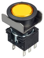 LB6B-M1T6LY - Industrial Pushbutton Switch, Flush Silhouette, LB, 18.2 mm, DPDT, Momentary, Round, Yellow - IDEC
