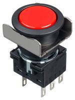 LB6B-M1T6R - Industrial Pushbutton Switch, Flush Silhouette, LB, 18.2 mm, DPDT, Momentary, Round, Red - IDEC