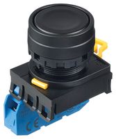 YW1B-A1E10B - Industrial Pushbutton Switch, YW, 22.3 mm, SPST-NO, Maintained, Flush, Black - IDEC