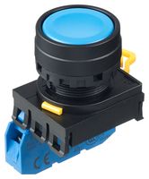 YW1B-A1E10S - Industrial Pushbutton Switch, YW, 22.3 mm, SPST-NO, Maintained, Flush, Blue - IDEC