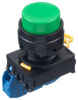 YW1B-M2E10G - Industrial Pushbutton Switch, YW, 22.3 mm, SPST-NO, Momentary, Round Raised, Green - IDEC