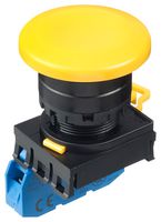 YW1B-M4E10Y - Industrial Pushbutton Switch, YW, 22.3 mm, SPST-NO, Momentary, Mushroom, Yellow - IDEC