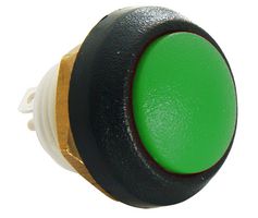 48-2-RB-N-GR-B - Industrial Pushbutton Switch, Miniature, 48-EM, 13.6 mm, SPST-NO-DB, Maintained, Round Domed, Green - ITW SWITCHES